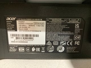 Monitor Gaming Acer 23.8 Full HD 200Hz