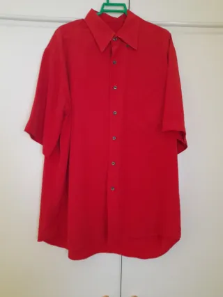 Camisa roja caballero talla L algodon
