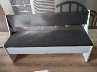 Conjunto mesa, banco y taburete blanco