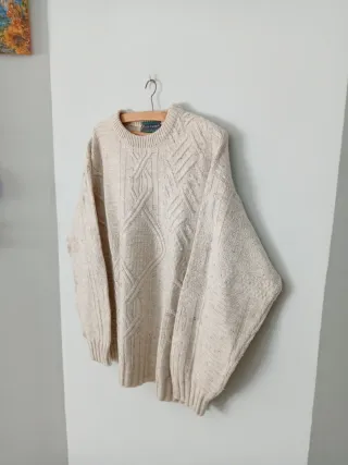 Jersey Hombre Cuello Redondo Crema Marfil Talla XL