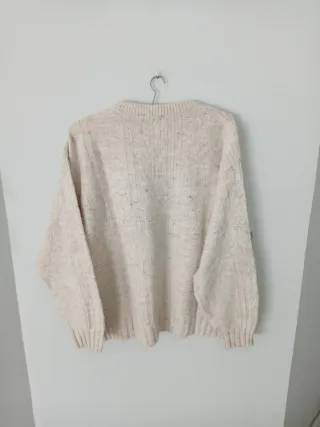 Jersey Hombre Cuello Redondo Crema Marfil Talla XL