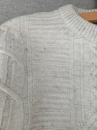 Jersey Hombre Cuello Redondo Crema Marfil Talla XL