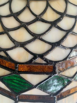 Lámpara de mesa Tiffany cristal y metal