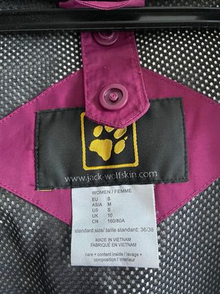 Cazadora Jack Wolfskin Fucsia Talla S Texapore