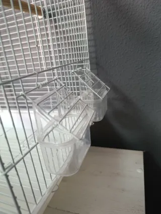 Jaula para pájaros blanca