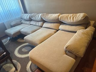 Sofá de 4 plazas en tela beige