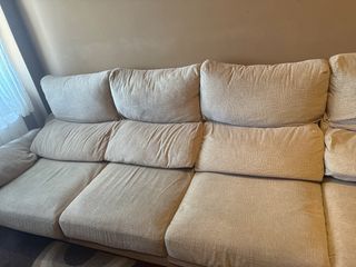 Sofá de 4 plazas en tela beige