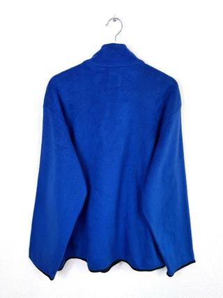 Forro Polar CHAPS Cremallera Azul Oversize Retro