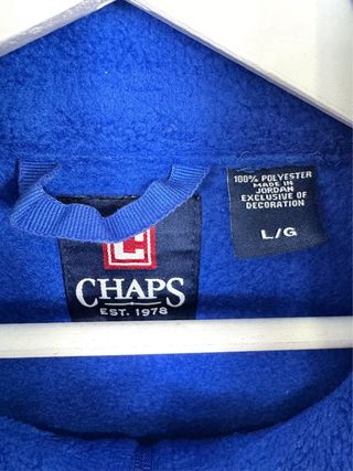 Forro Polar CHAPS Cremallera Azul Oversize Retro