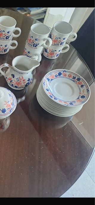 Juego de café porcelana floral