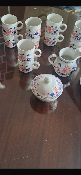 Juego de café porcelana floral