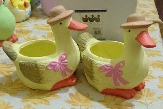 Coppia vasi ceramica anatre