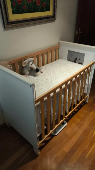 Cuna Micuna madera y blanco