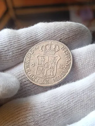 Moneda 4 reales Nápoleon 1812. Plata