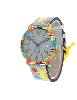 Orologio Belfort con quadrante multicolor