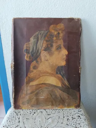 Antiguo cuadro óleo sobre lienzo