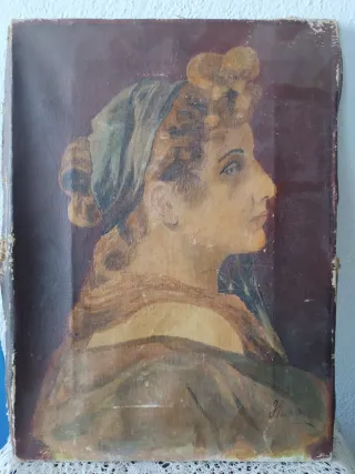 Antiguo cuadro óleo sobre lienzo