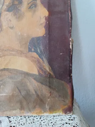 Antiguo cuadro óleo sobre lienzo