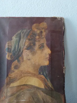 Antiguo cuadro óleo sobre lienzo