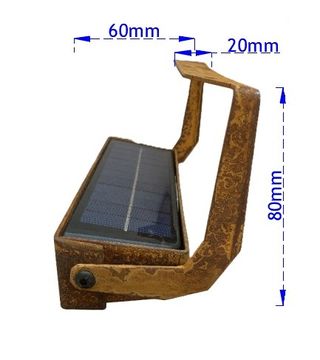 Lámpara Solar Acero Corten para escaleras