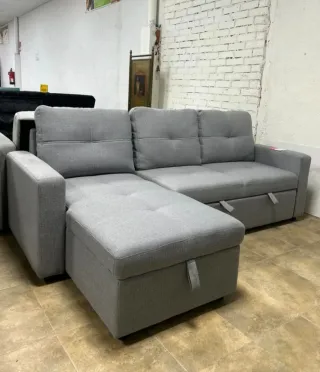 Divano Letto Chaise Longue Grigio