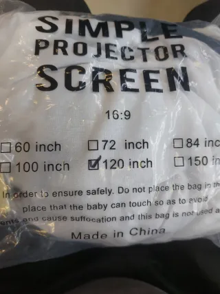 Lona Proyector SIMPLE 120 pulgadas