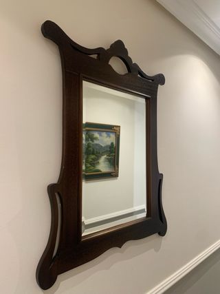 Espejo madera antiguo tallado