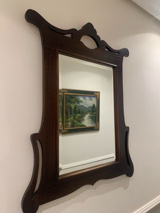 Espejo madera antiguo tallado