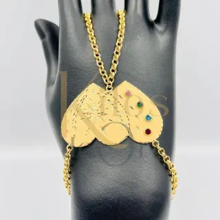 Pulsera Manita Corazón Doble 18K