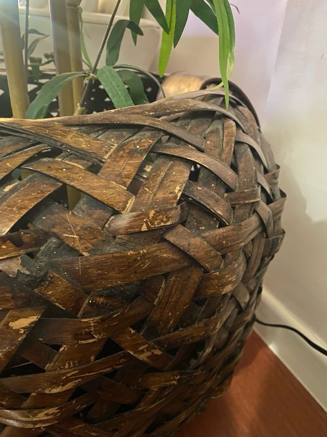 Maceta Mimbre Marrón Grande