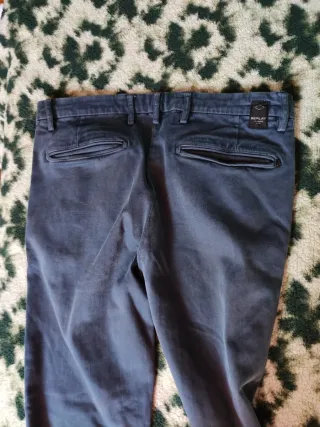Pantalones chinos Replay azul marino talla L