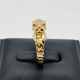 Sortija León Circonita 18K