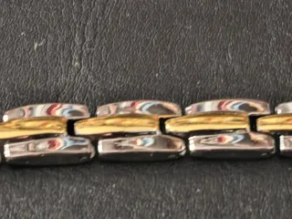 Pulsera eslabones oro y acero