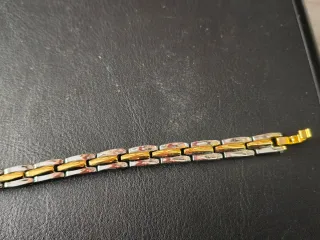 Pulsera eslabones oro y acero