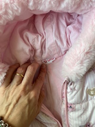 Tuta intera neonata rosa con cappuccio