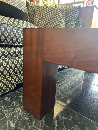 Mesa de centro madera y mármol artesanal