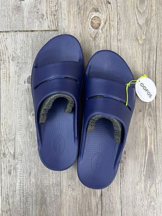 Chanclas Oofos Recovery Ooahh Talla 46 Azul Marino