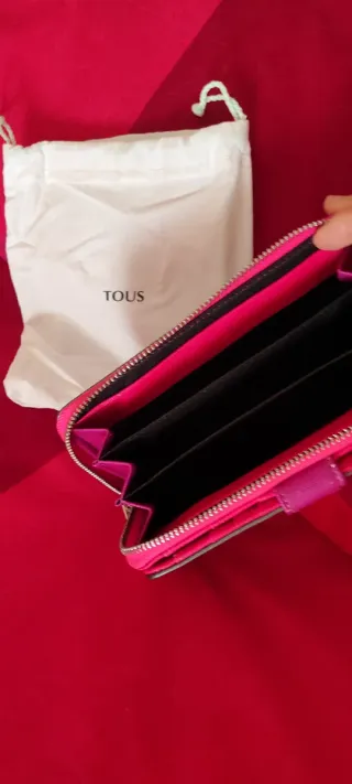 Monedero Tous Gris y Rosa