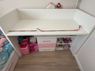 Scrivania per bambini bianca e rosa