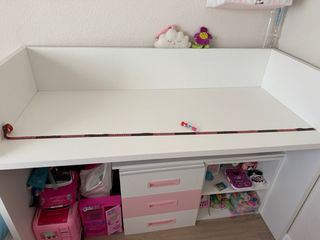 Scrivania per bambini bianca e rosa