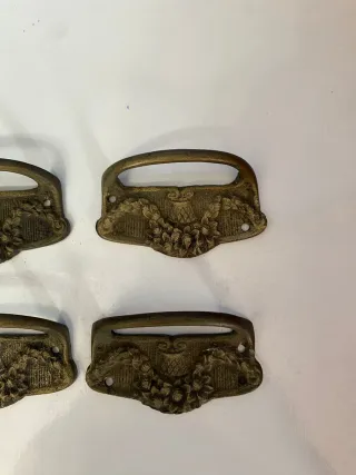 Maniglie Bronzo Antico con Motivo Floreale