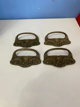 Maniglie Bronzo Antico con Motivo Floreale