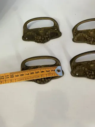 Maniglie Bronzo Antico con Motivo Floreale