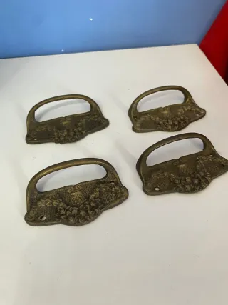 Maniglie Bronzo Antico con Motivo Floreale