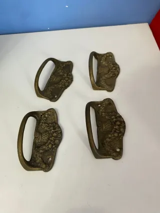 Maniglie Bronzo Antico con Motivo Floreale