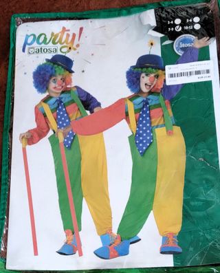 Fato Palhaço Carnaval Halloween 7-9 Anos