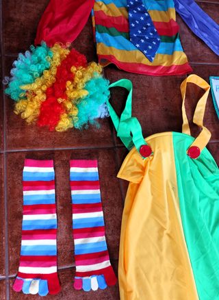 Fato Palhaço Carnaval Halloween 7-9 Anos