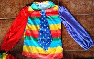 Fato Palhaço Carnaval Halloween 7-9 Anos