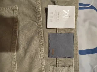 Calças Zara Baggy Khaki Tamanho 44