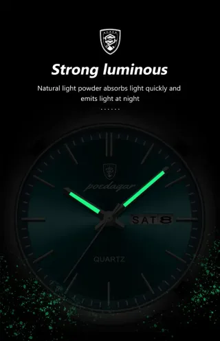 Reloj Poedagar Hombre Verde y Plateado